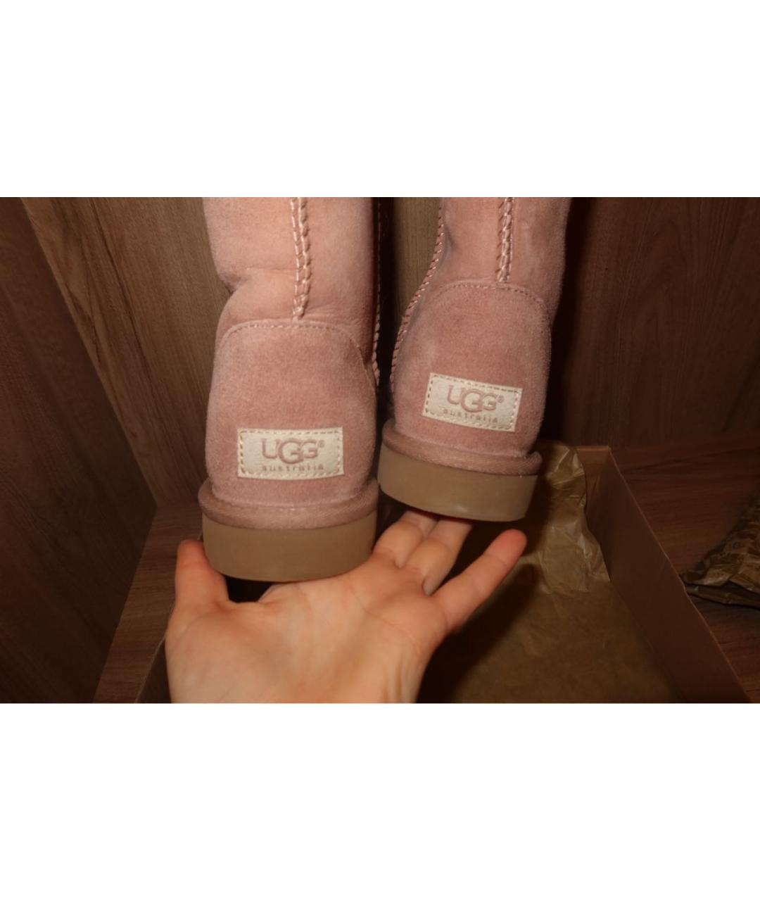 UGG AUSTRALIA Розовые замшевые ботинки, фото 4