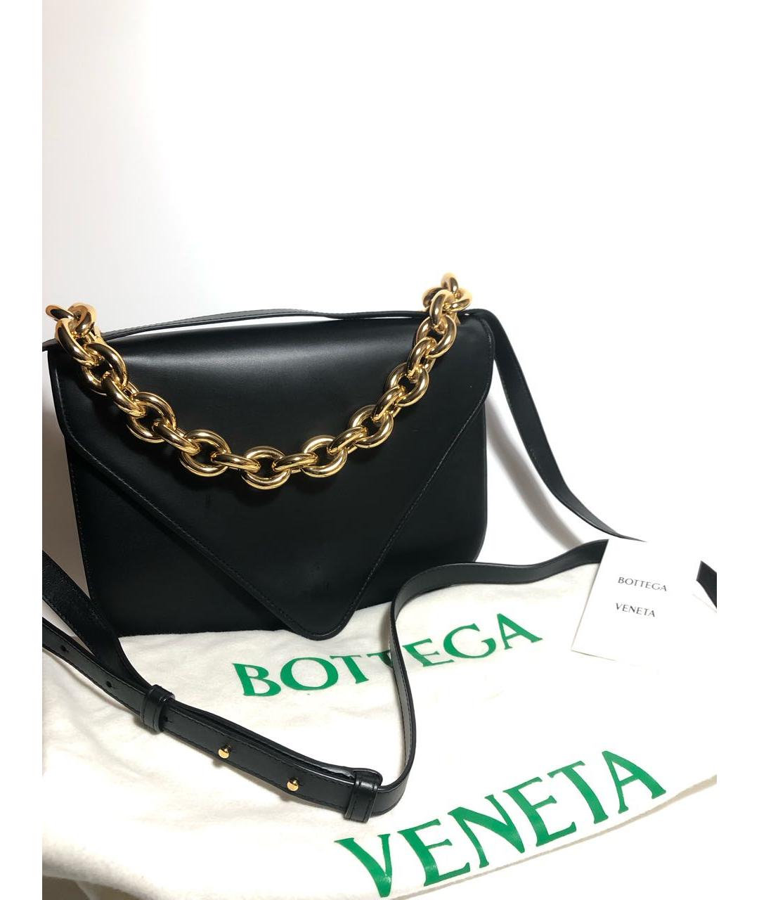 BOTTEGA VENETA Черная кожаная сумка через плечо, фото 6