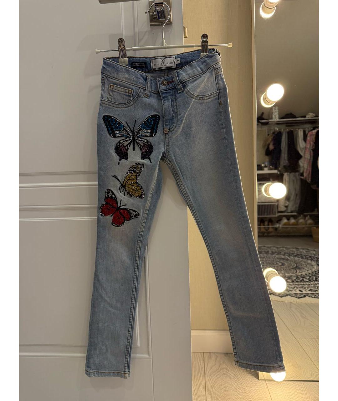 PHILIPP PLEIN JUNIOR Голубые деним детские джинсы, фото 8