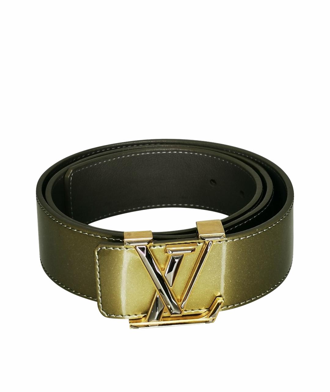 LOUIS VUITTON Золотой кожаный ремень, фото 1