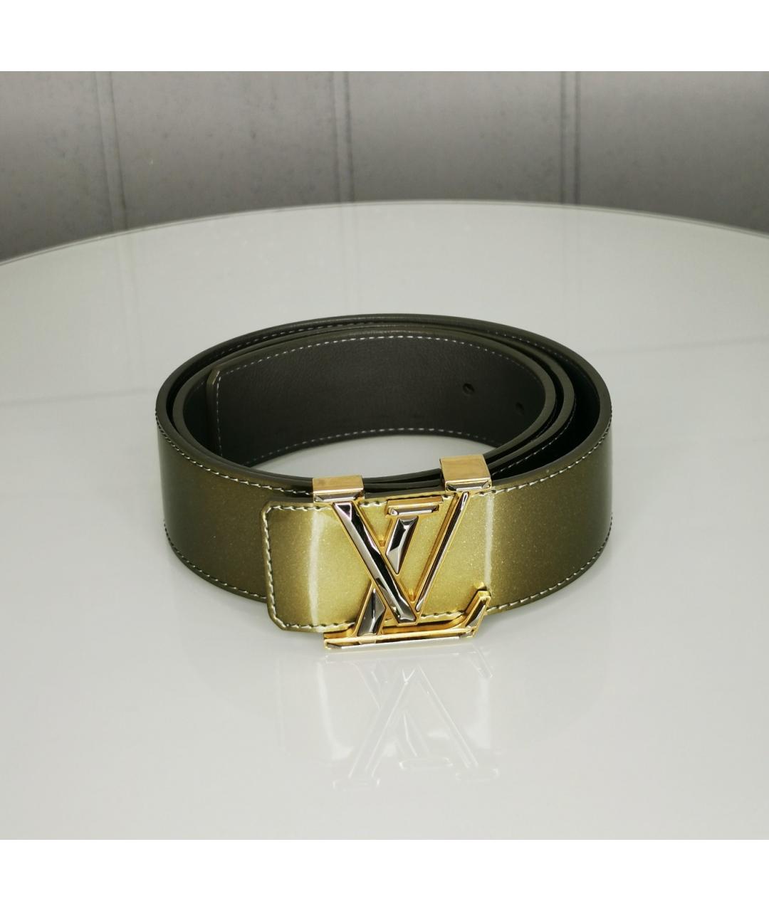 LOUIS VUITTON Золотой кожаный ремень, фото 10