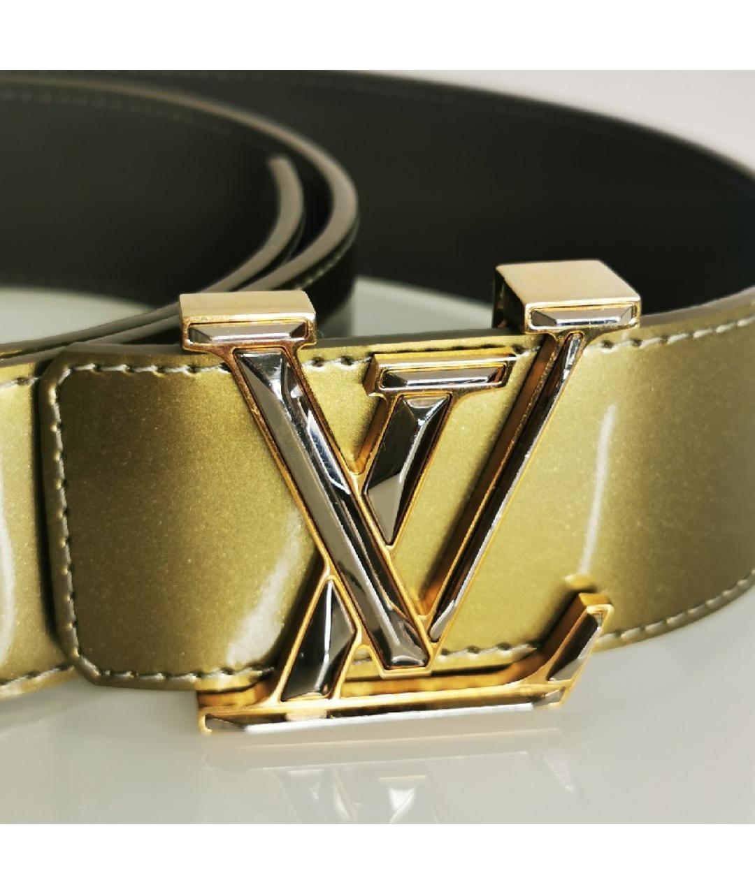LOUIS VUITTON Золотой кожаный ремень, фото 6