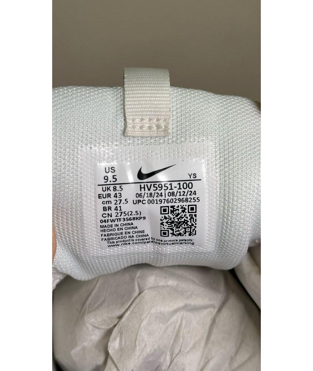 NIKE Белые резиновые низкие кроссовки / кеды, фото 6