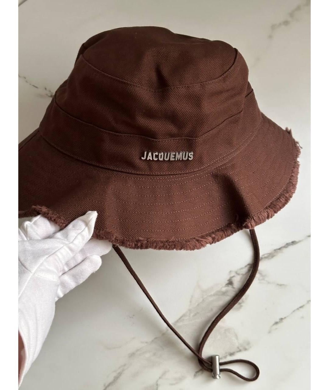 JACQUEMUS Коричневая хлопковая панама, фото 5