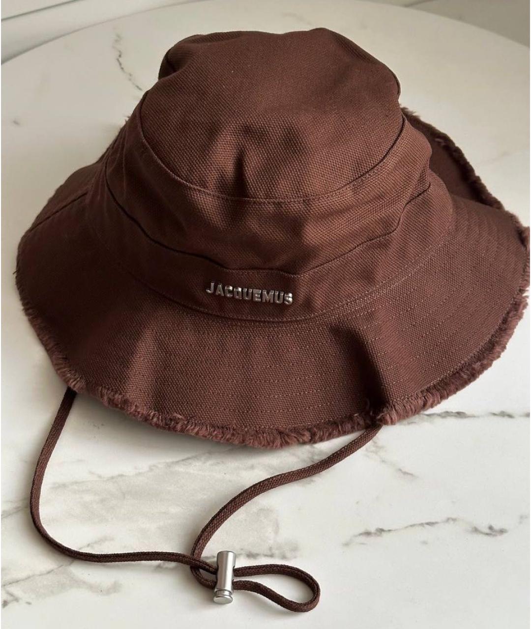 JACQUEMUS Коричневая хлопковая панама, фото 2