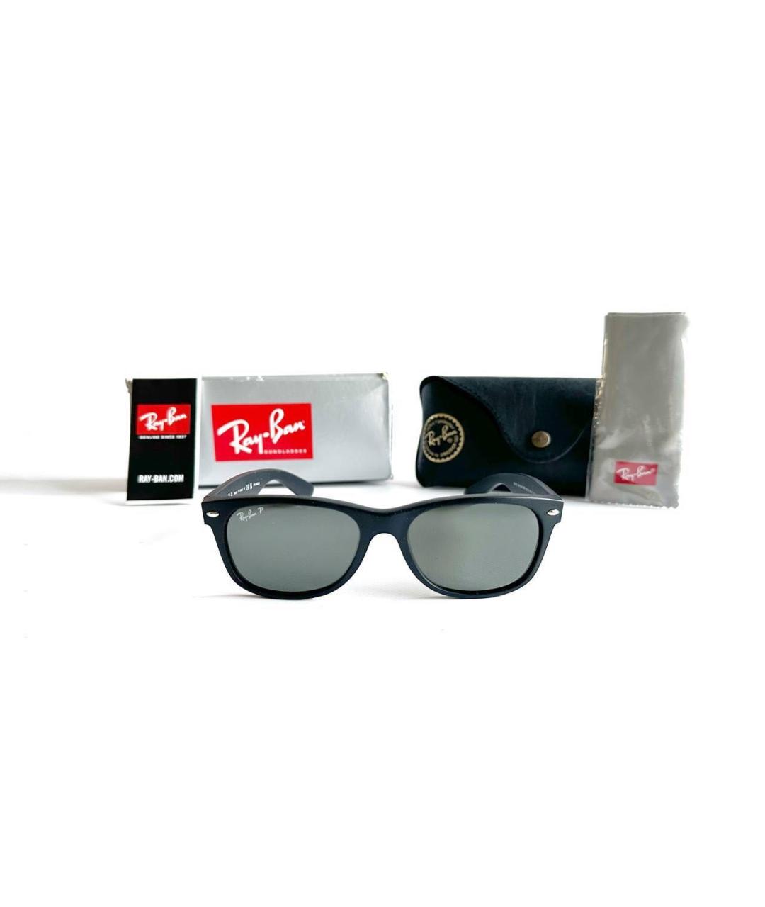 RAY BAN Черные пластиковые солнцезащитные очки, фото 2