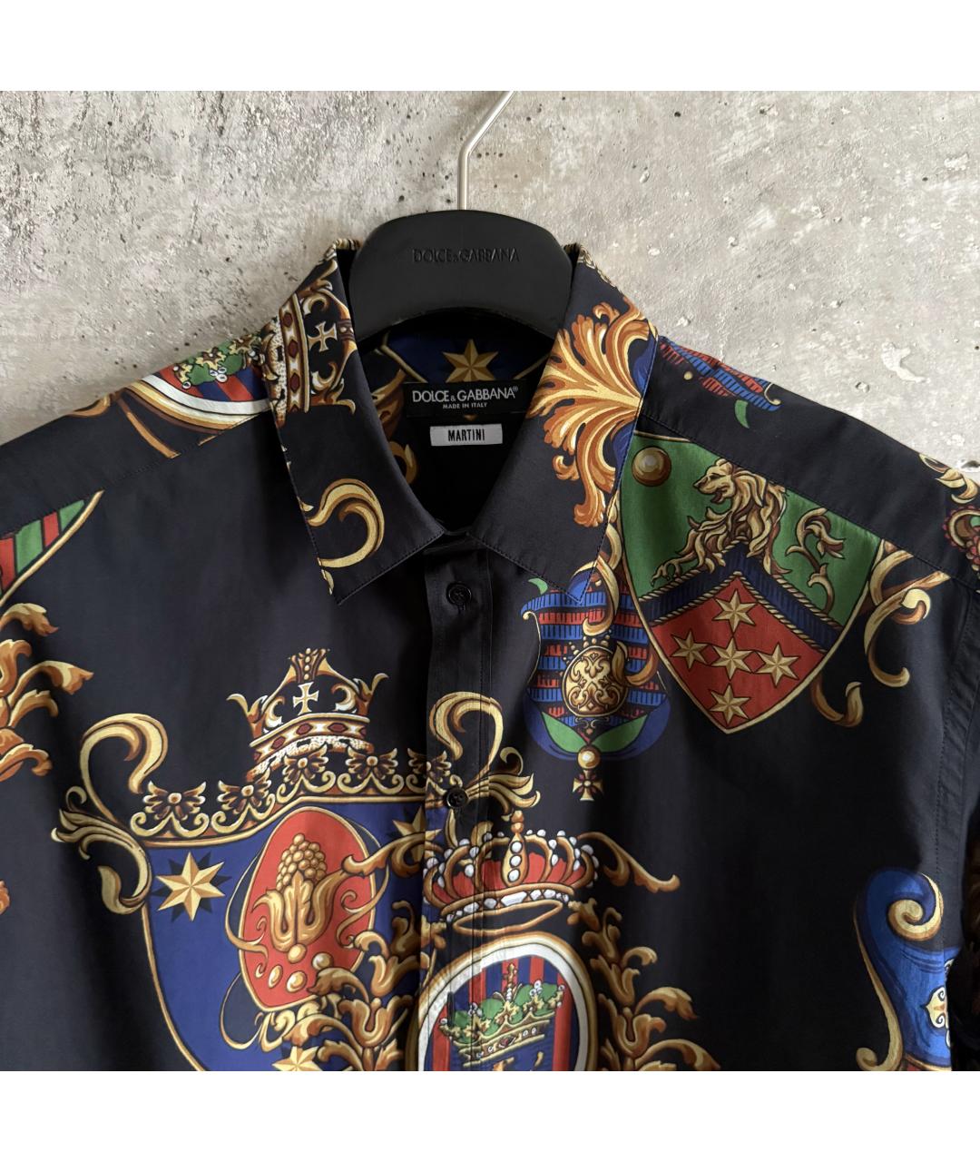 DOLCE&GABBANA Черная хлопковая кэжуал рубашка, фото 5