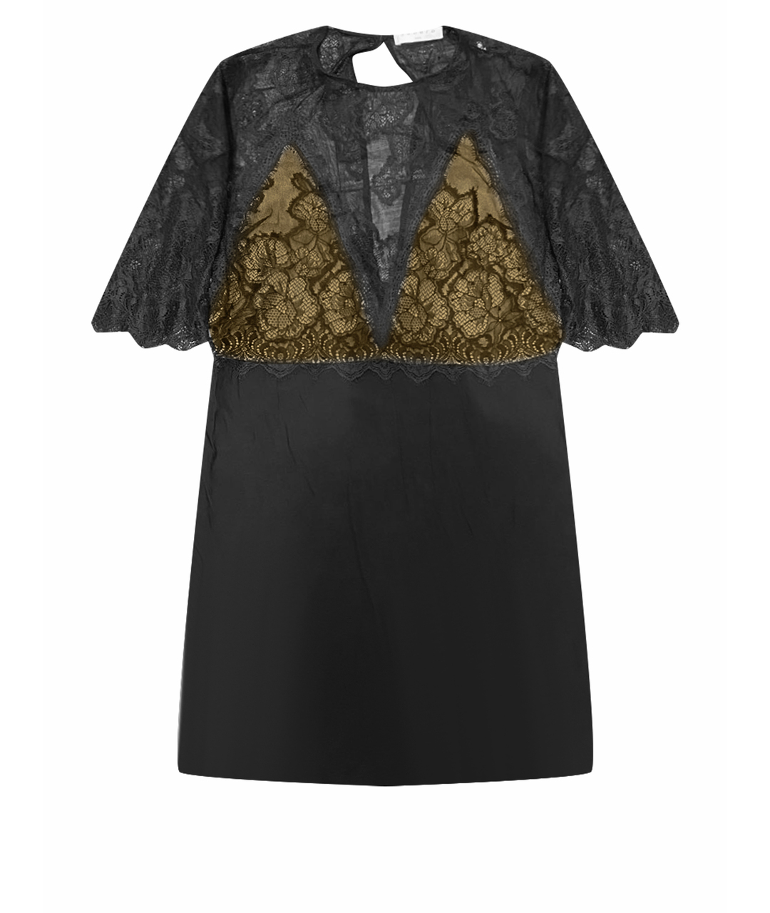 SANDRO Черное кружевное коктейльное платье, фото 1