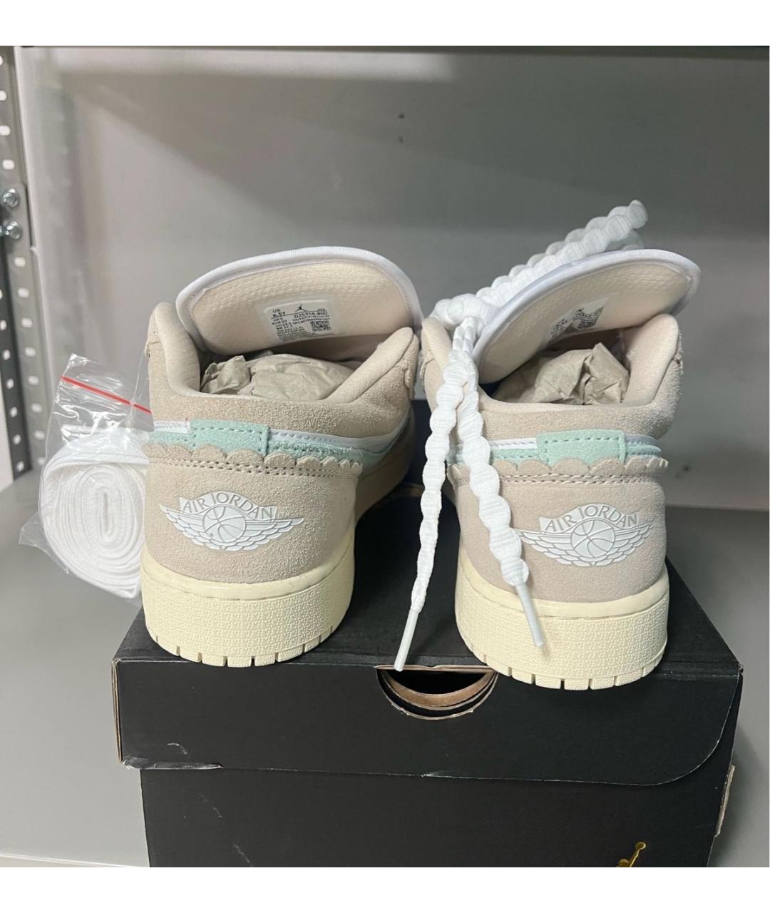 JORDAN Бежевые кроссовки из искусственной кожи, фото 3