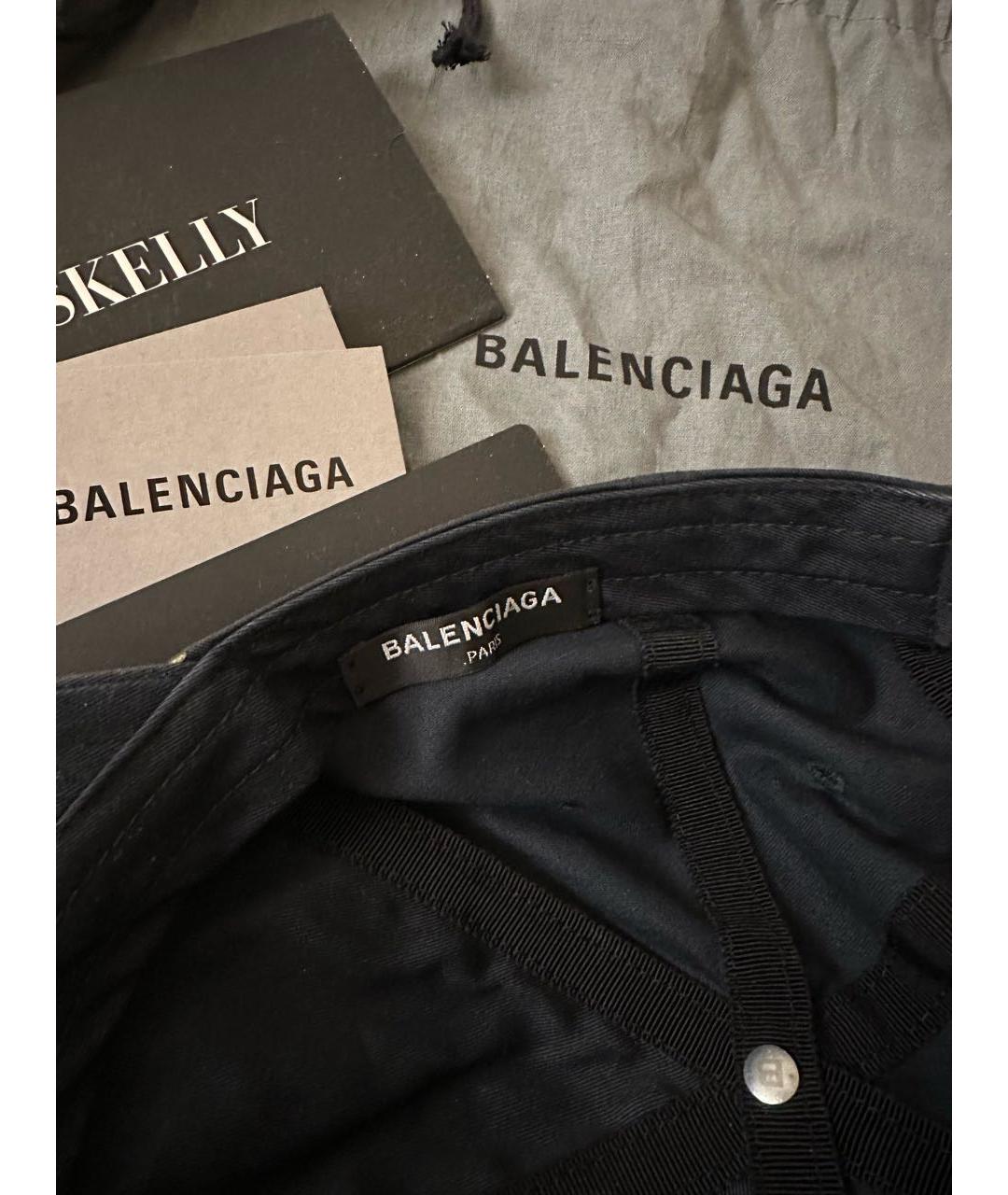 BALENCIAGA Черная хлопковая кепка, фото 3