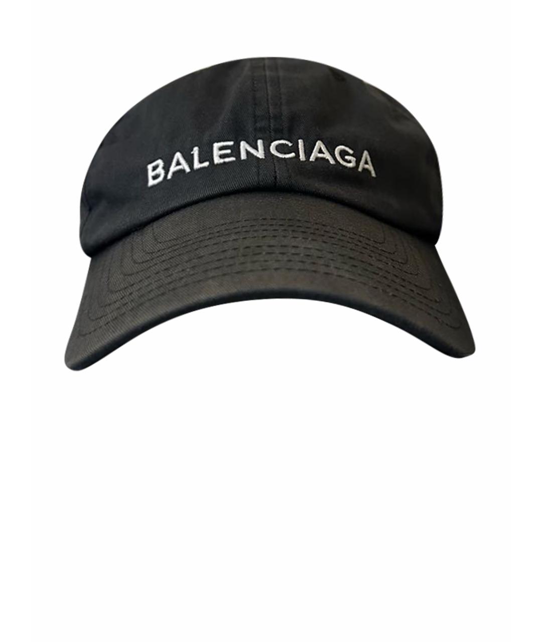 BALENCIAGA Черная хлопковая кепка, фото 1