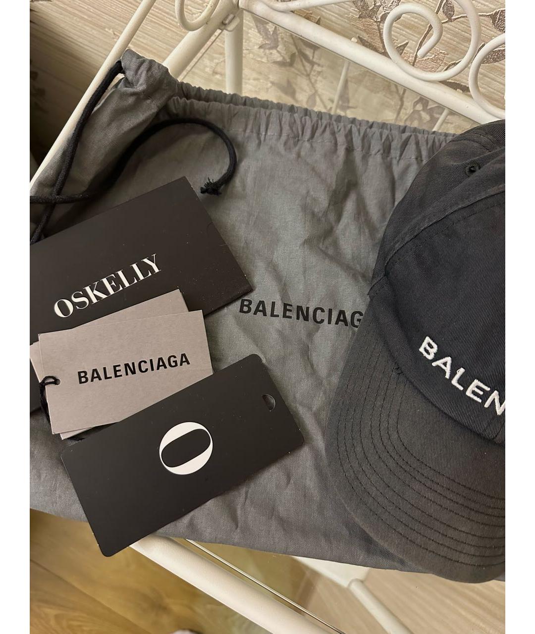 BALENCIAGA Черная хлопковая кепка, фото 4