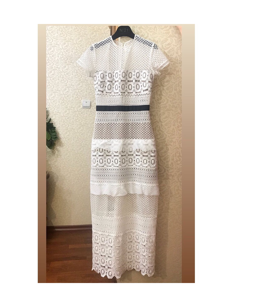 SELF-PORTRAIT Белое сетчатое вечернее платье, фото 6