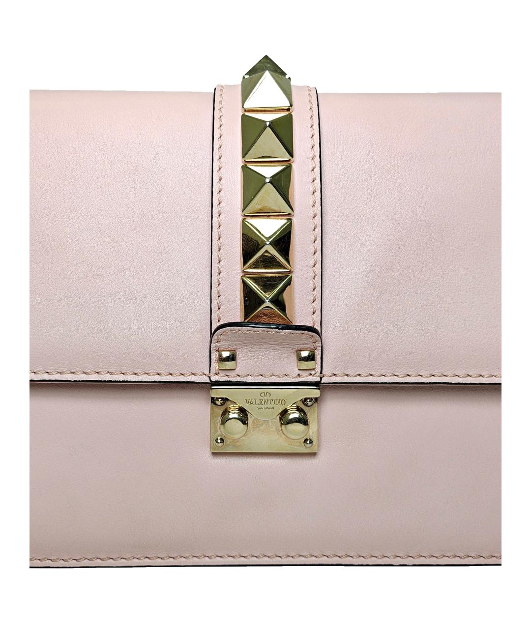 VALENTINO Розовая кожаная сумка через плечо, фото 5