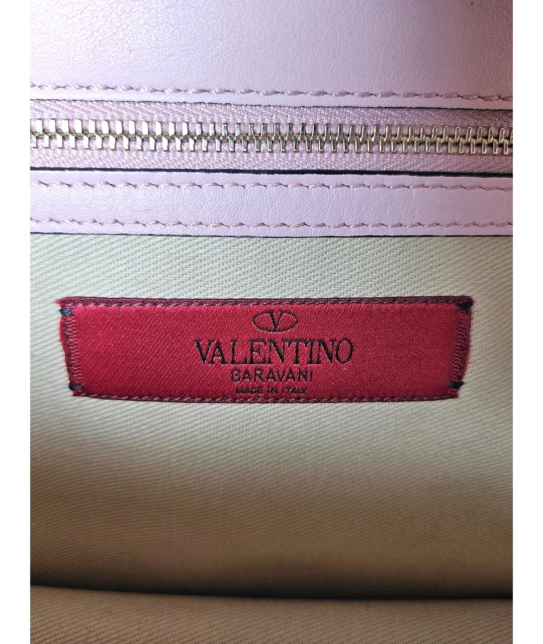 VALENTINO Розовая кожаная сумка через плечо, фото 8