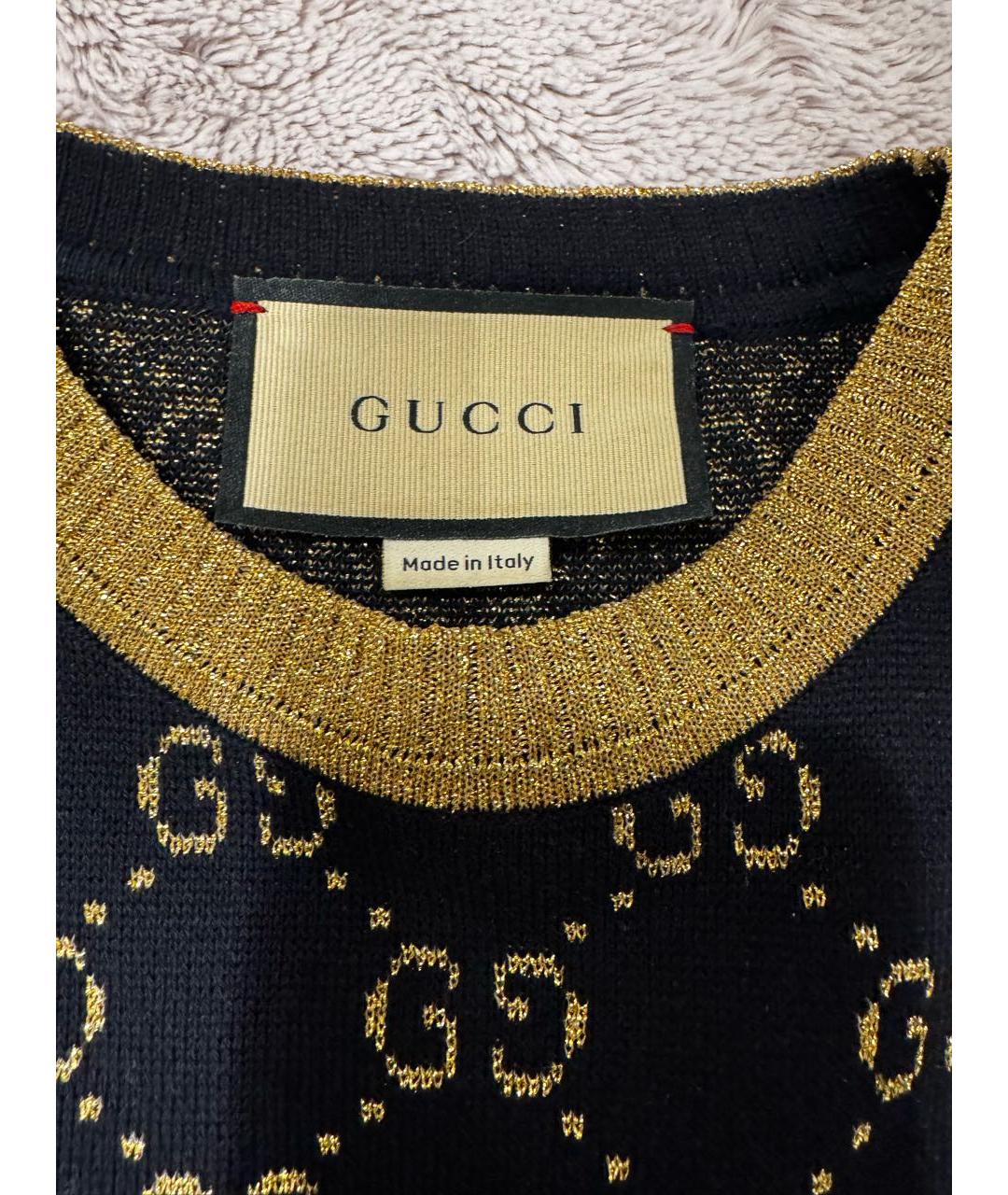 GUCCI Темно-синий хлопковый джемпер / свитер, фото 4