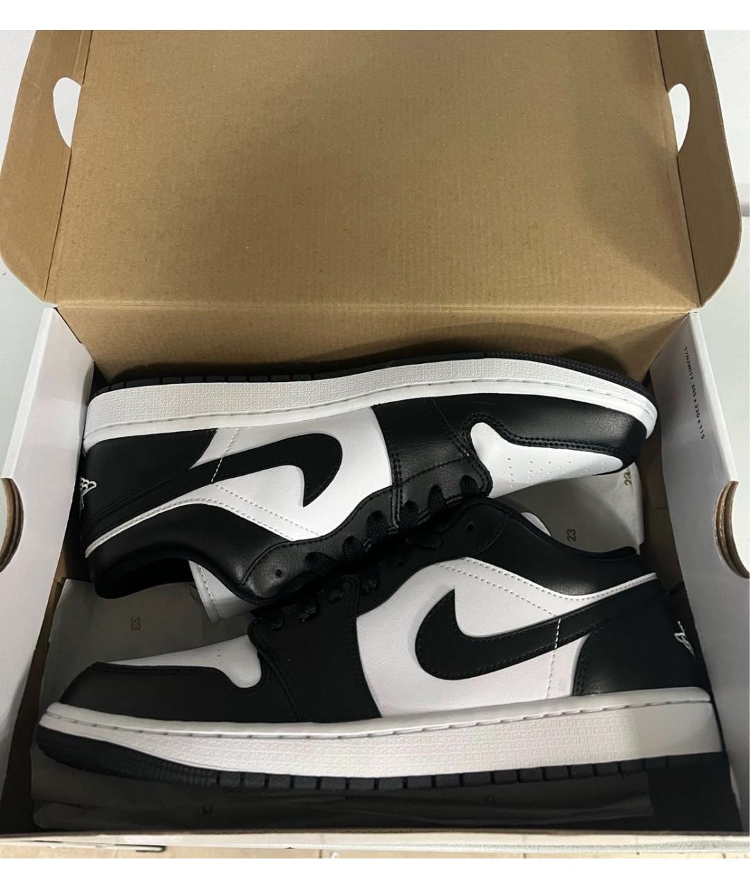 JORDAN Черные низкие кроссовки / кеды из искусственной кожи, фото 5