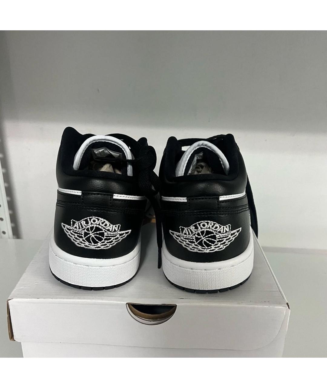 JORDAN Черные низкие кроссовки / кеды из искусственной кожи, фото 4