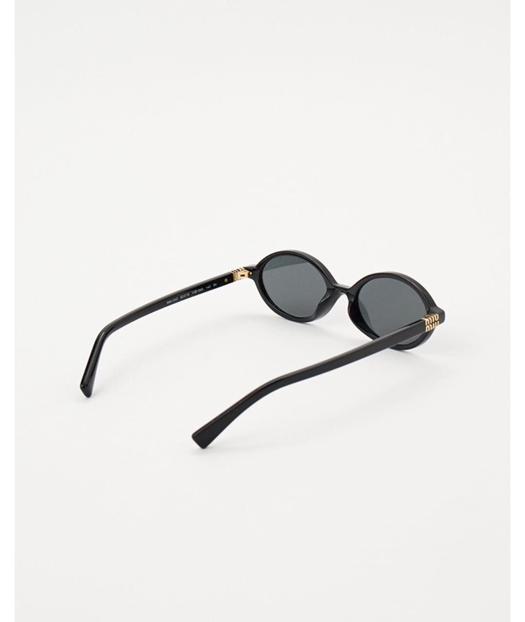 MIU MIU Черные пластиковые солнцезащитные очки, фото 2