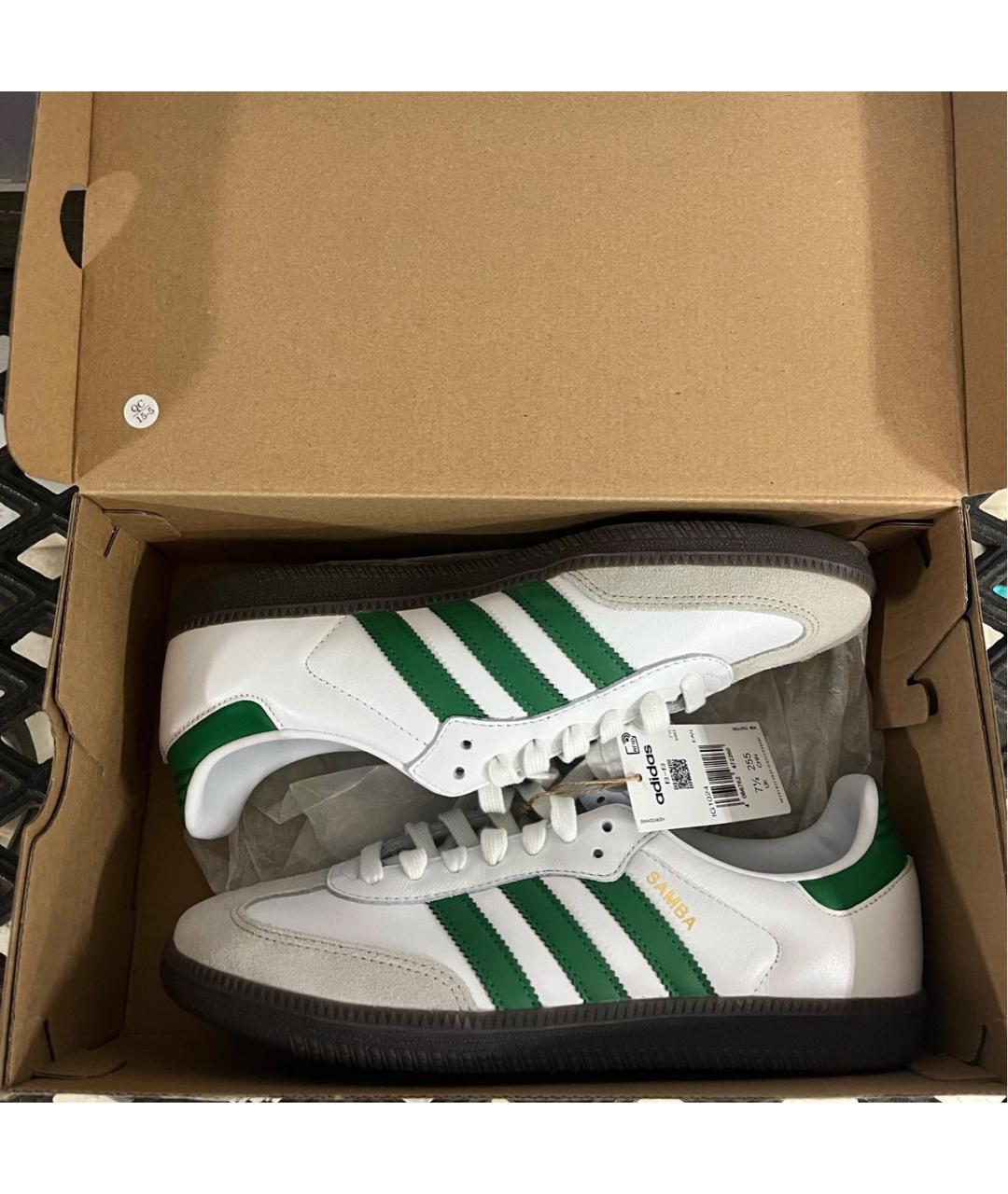 ADIDAS Белые кожаные кроссовки, фото 5
