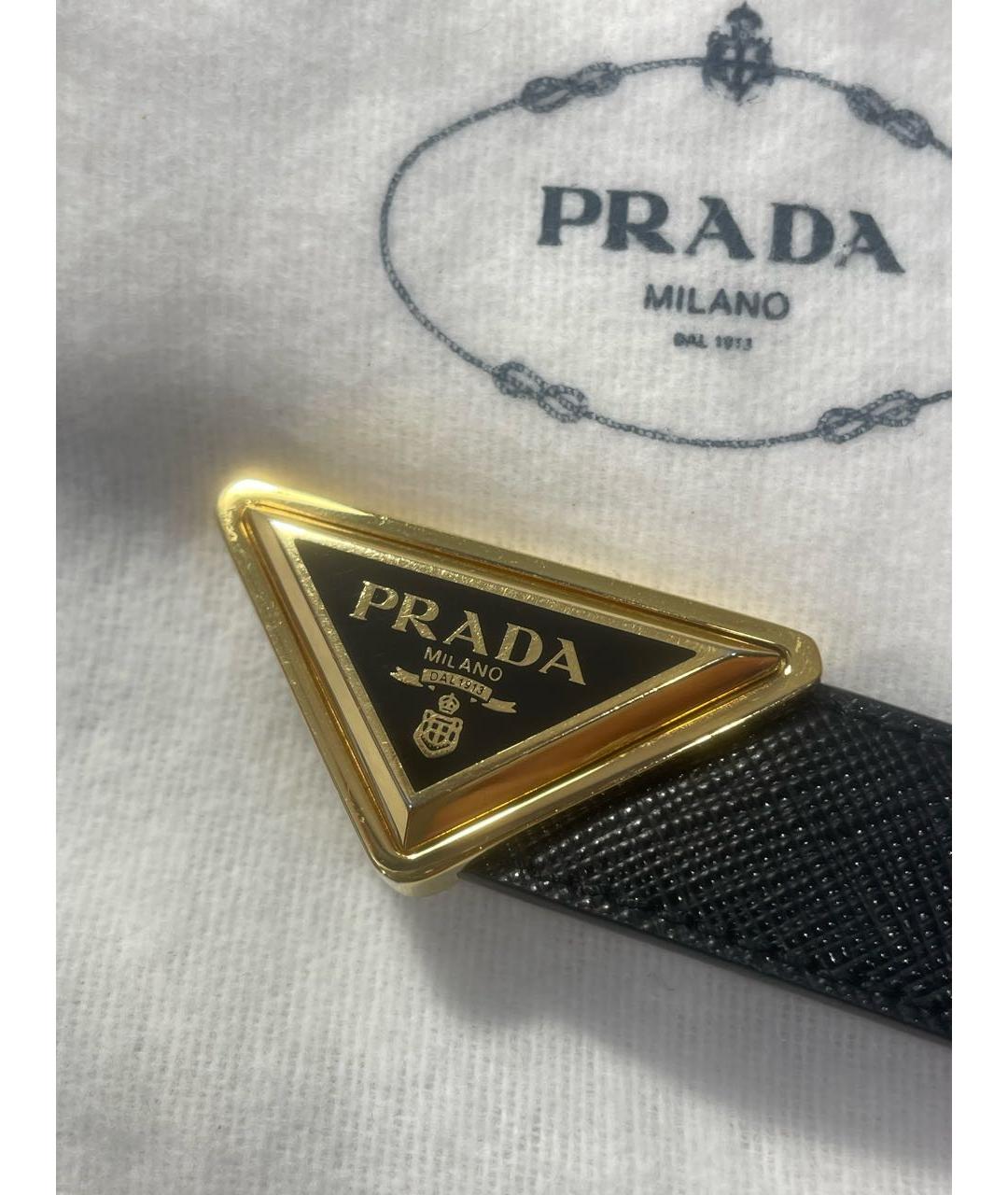 PRADA Черный кожаный ремень, фото 2