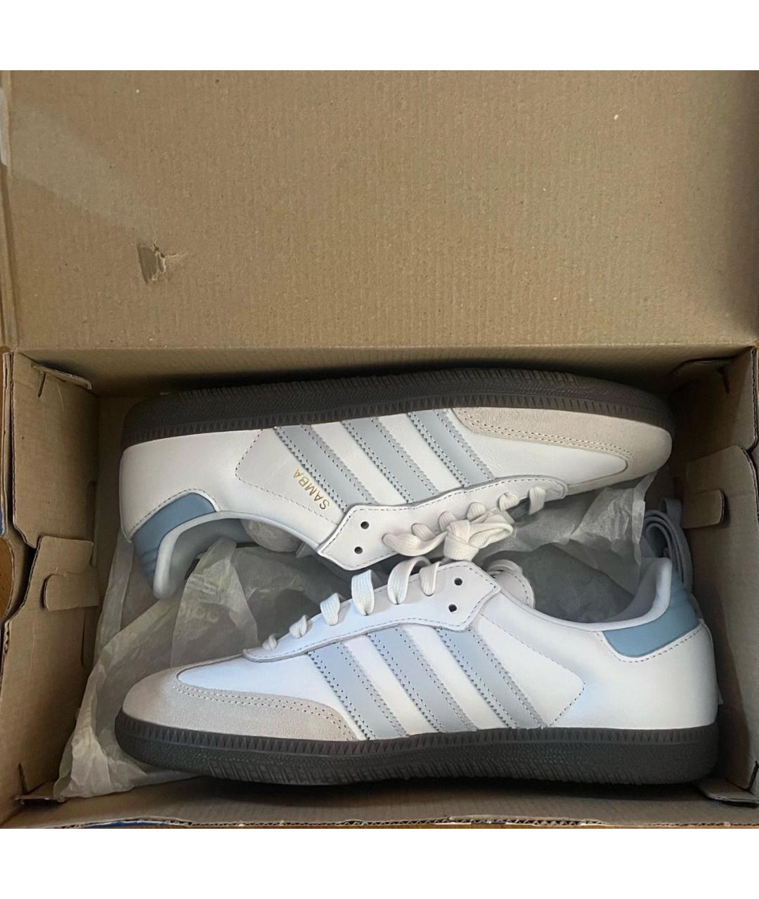 ADIDAS Белые кожаные кроссовки, фото 5