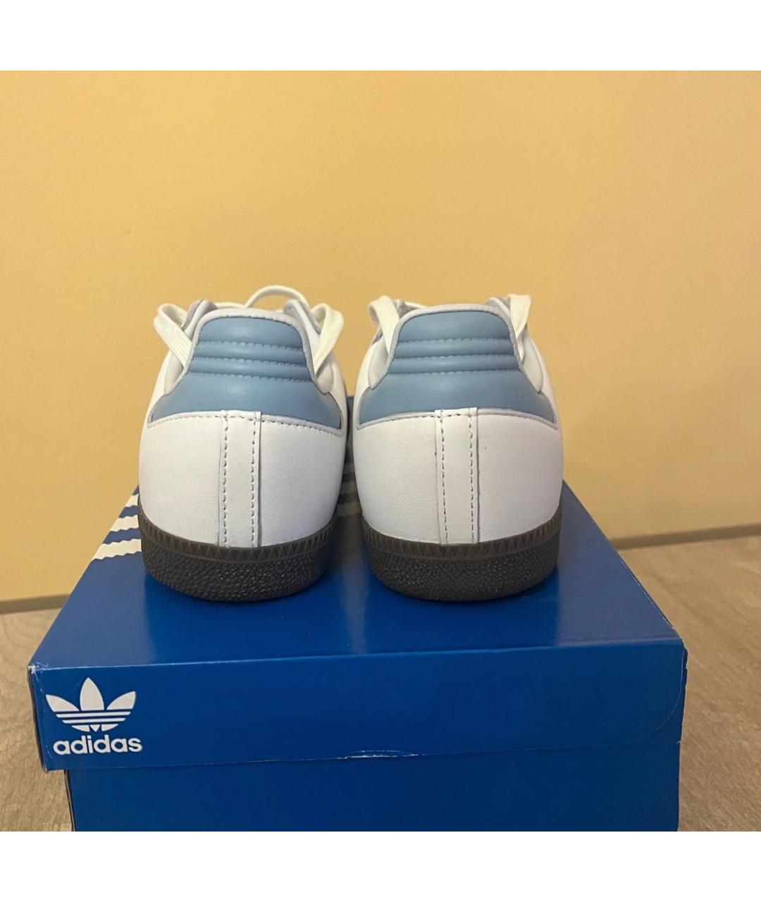 ADIDAS Белые кожаные кроссовки, фото 4