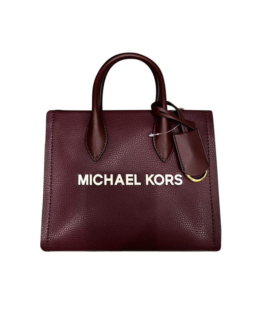 MICHAEL KORS Бордовая кожаная сумка тоут, фото 1