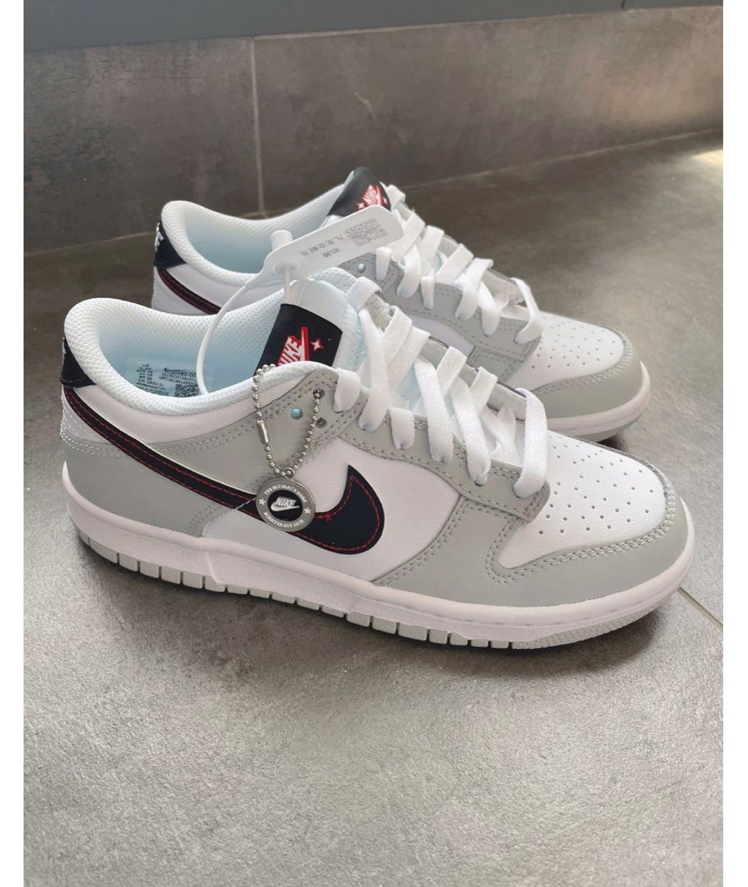 NIKE Серые кроссовки из искусственной кожи, фото 4