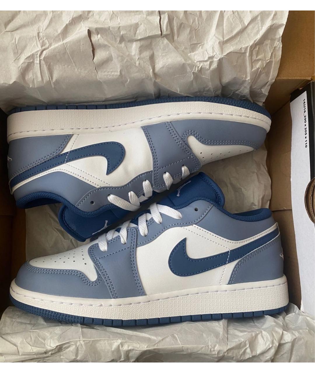 JORDAN Голубые кроссовки из искусственной кожи, фото 4