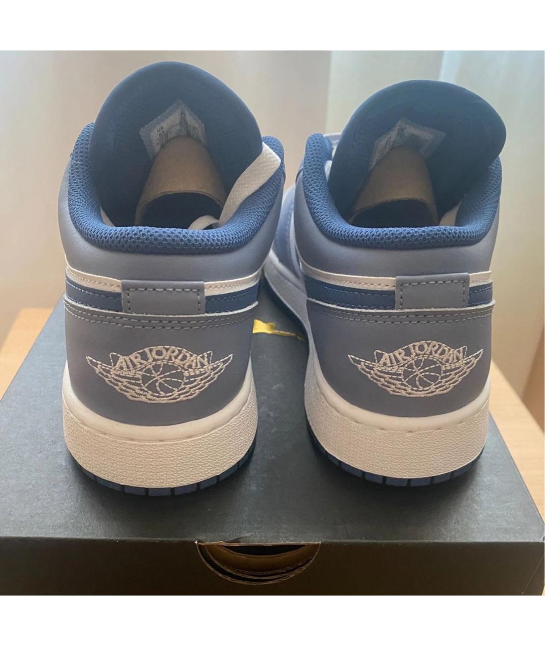 JORDAN Голубые кроссовки из искусственной кожи, фото 3