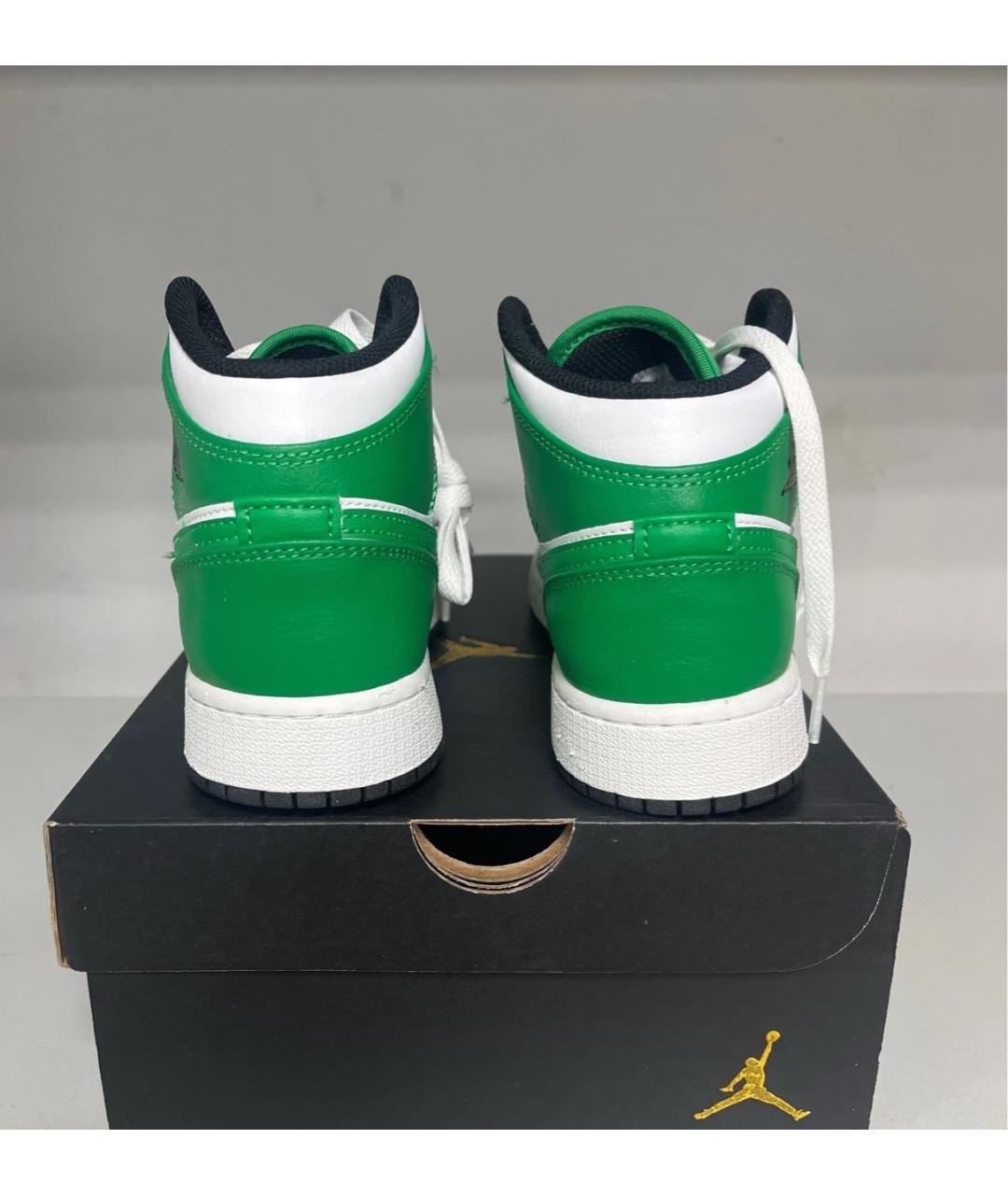 JORDAN Зеленые высокие кроссовки / кеды из искусственной кожи, фото 4