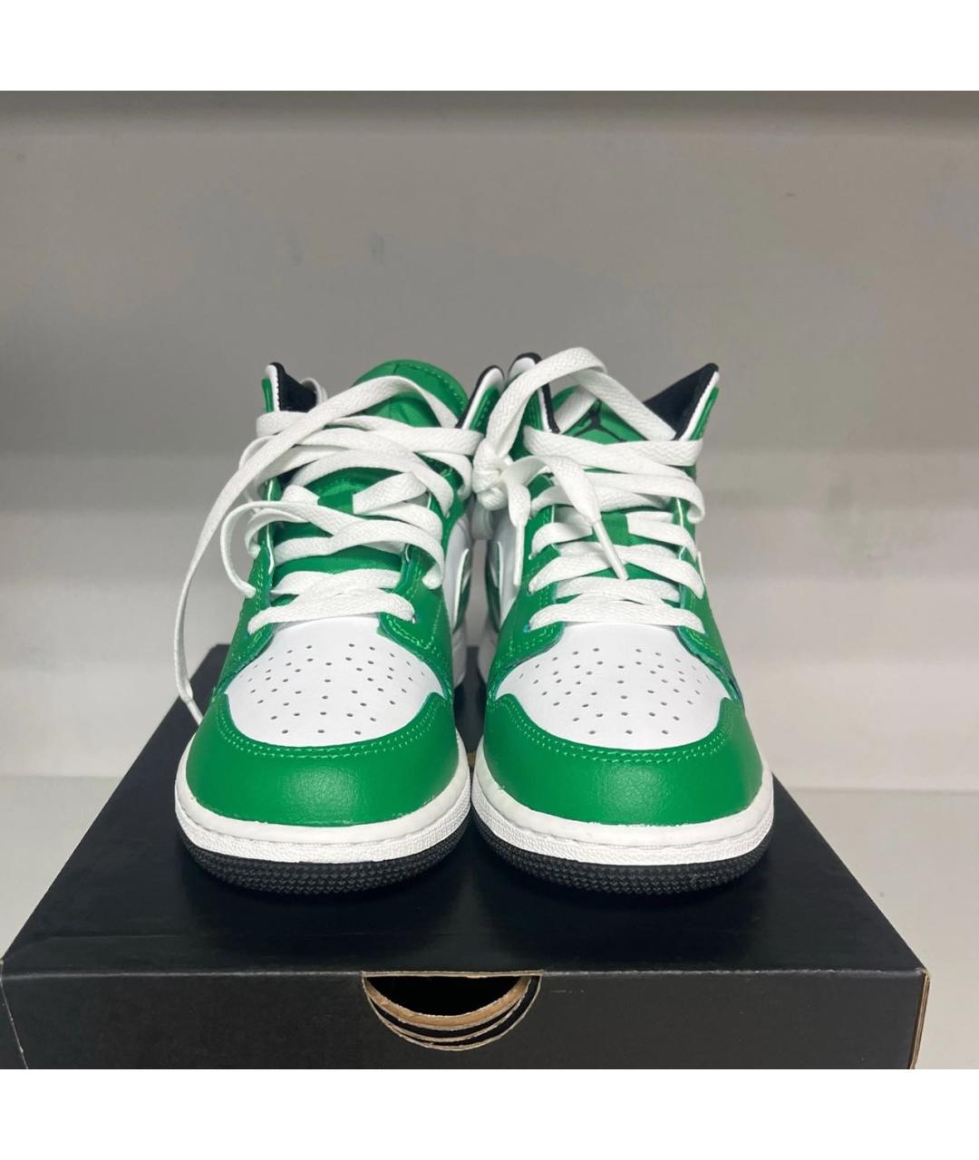 JORDAN Зеленые высокие кроссовки / кеды из искусственной кожи, фото 3