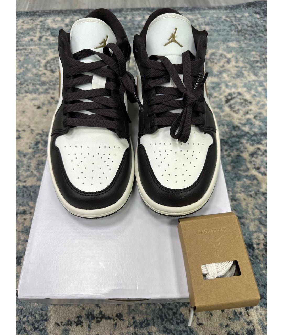 JORDAN Коричневые кожаные кроссовки, фото 2