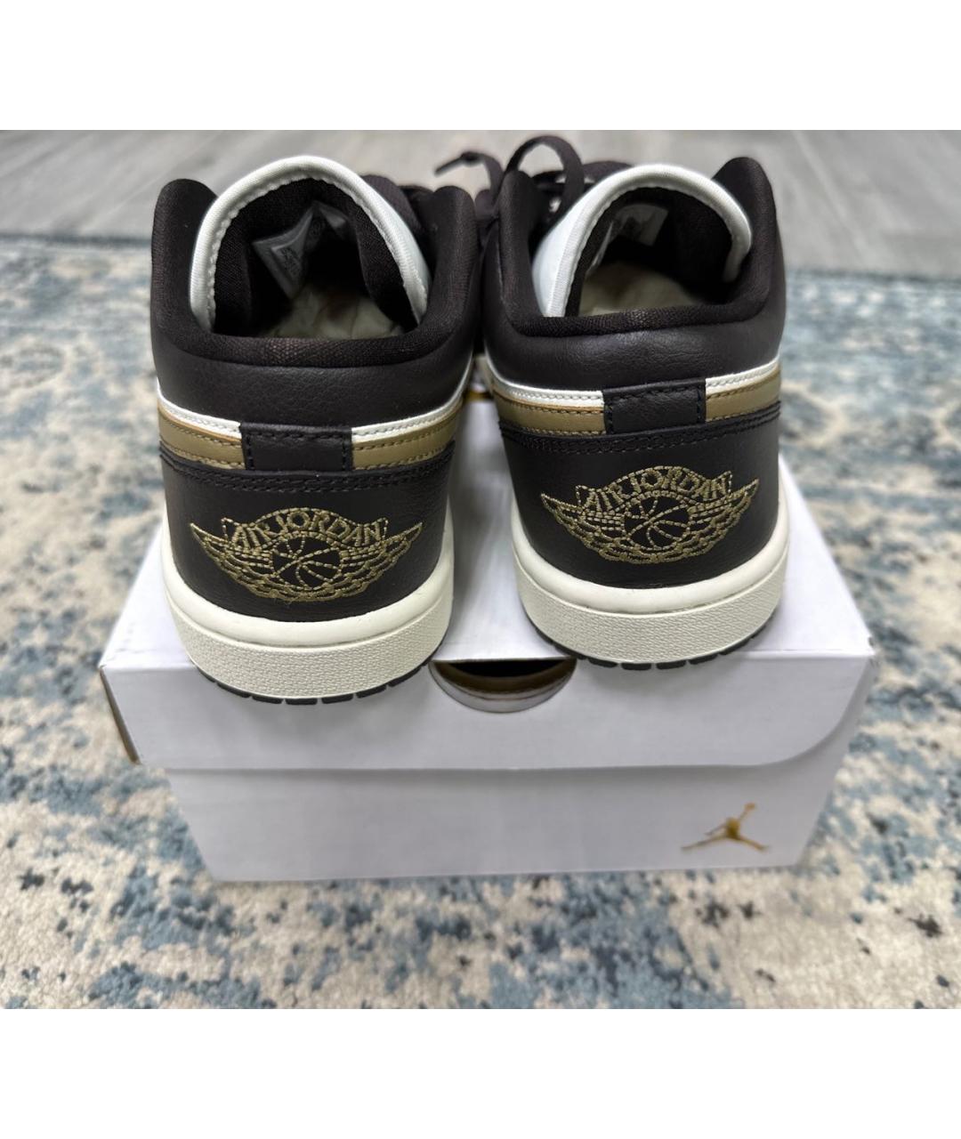 JORDAN Коричневые кожаные кроссовки, фото 4