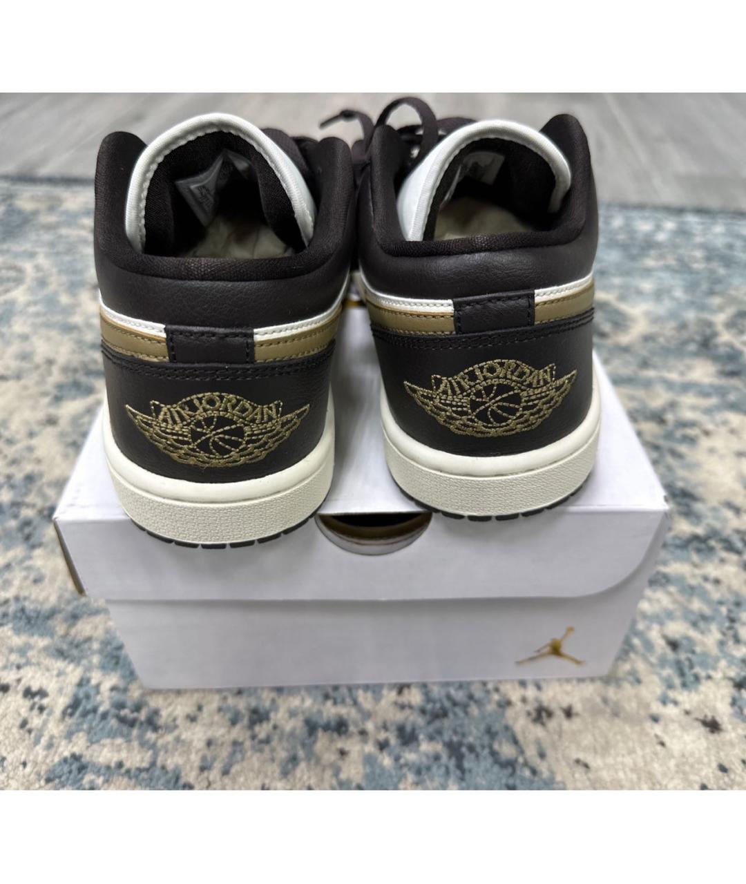 JORDAN Коричневые кожаные кроссовки, фото 4