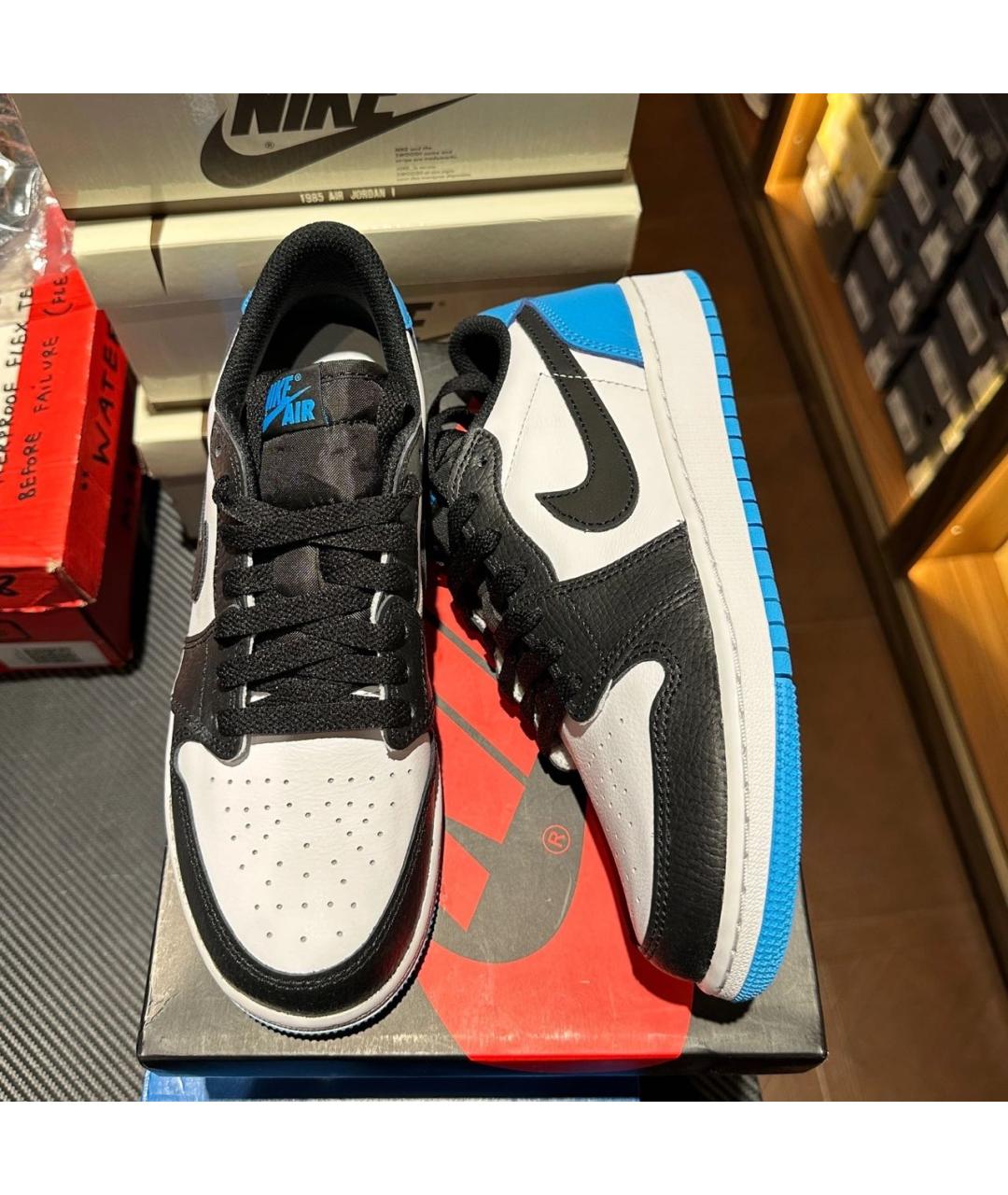 JORDAN Черные кожаные кроссовки, фото 4