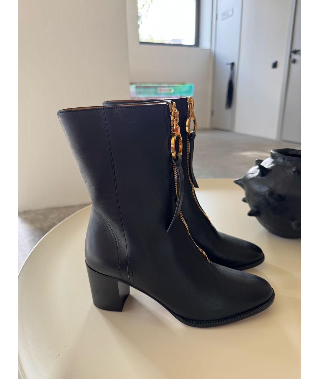 CHRISTIAN DIOR Черные кожаные ботинки, фото 5