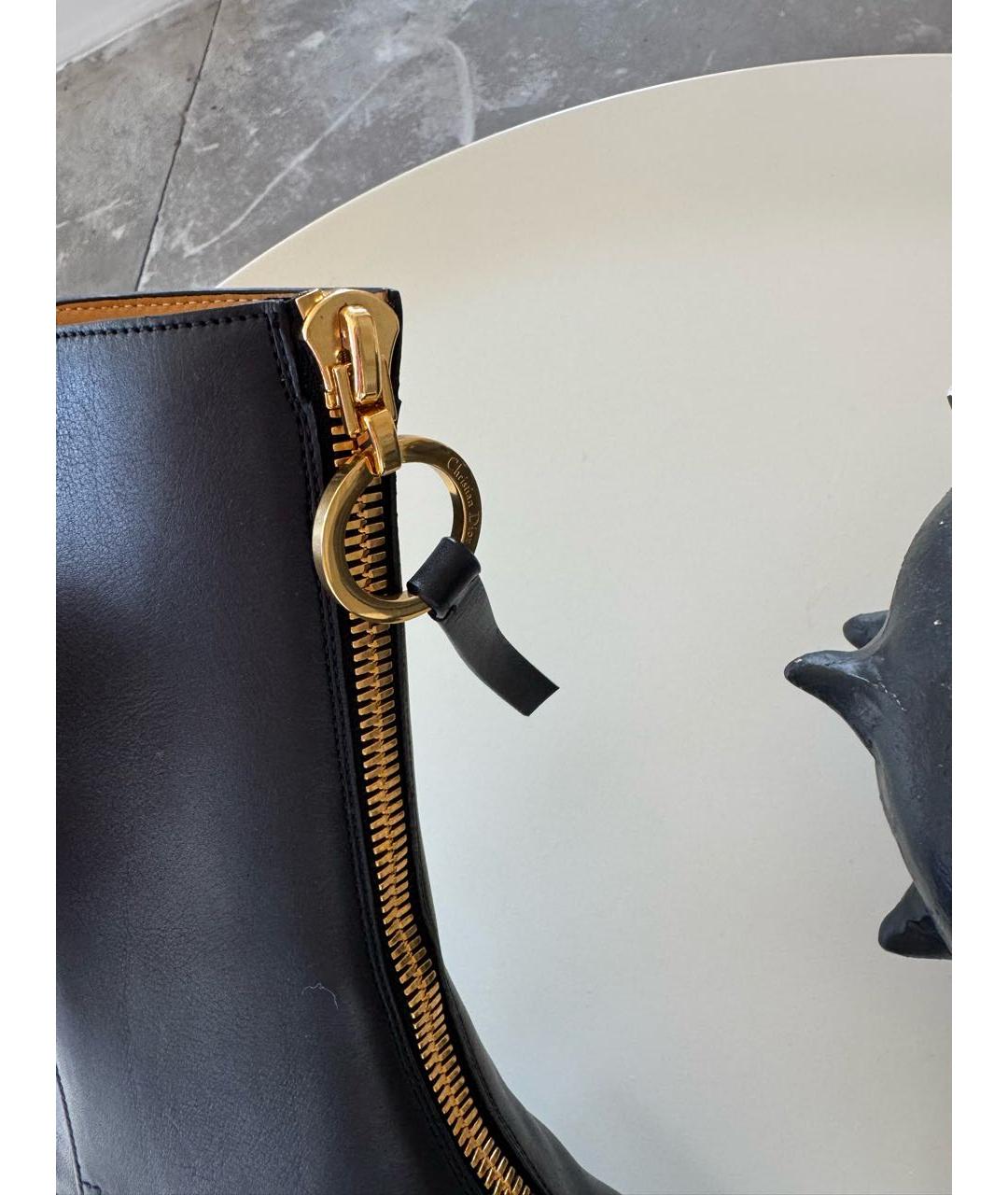 CHRISTIAN DIOR Черные кожаные ботинки, фото 4