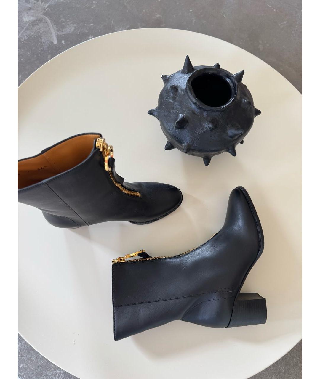 CHRISTIAN DIOR Черные кожаные ботинки, фото 3