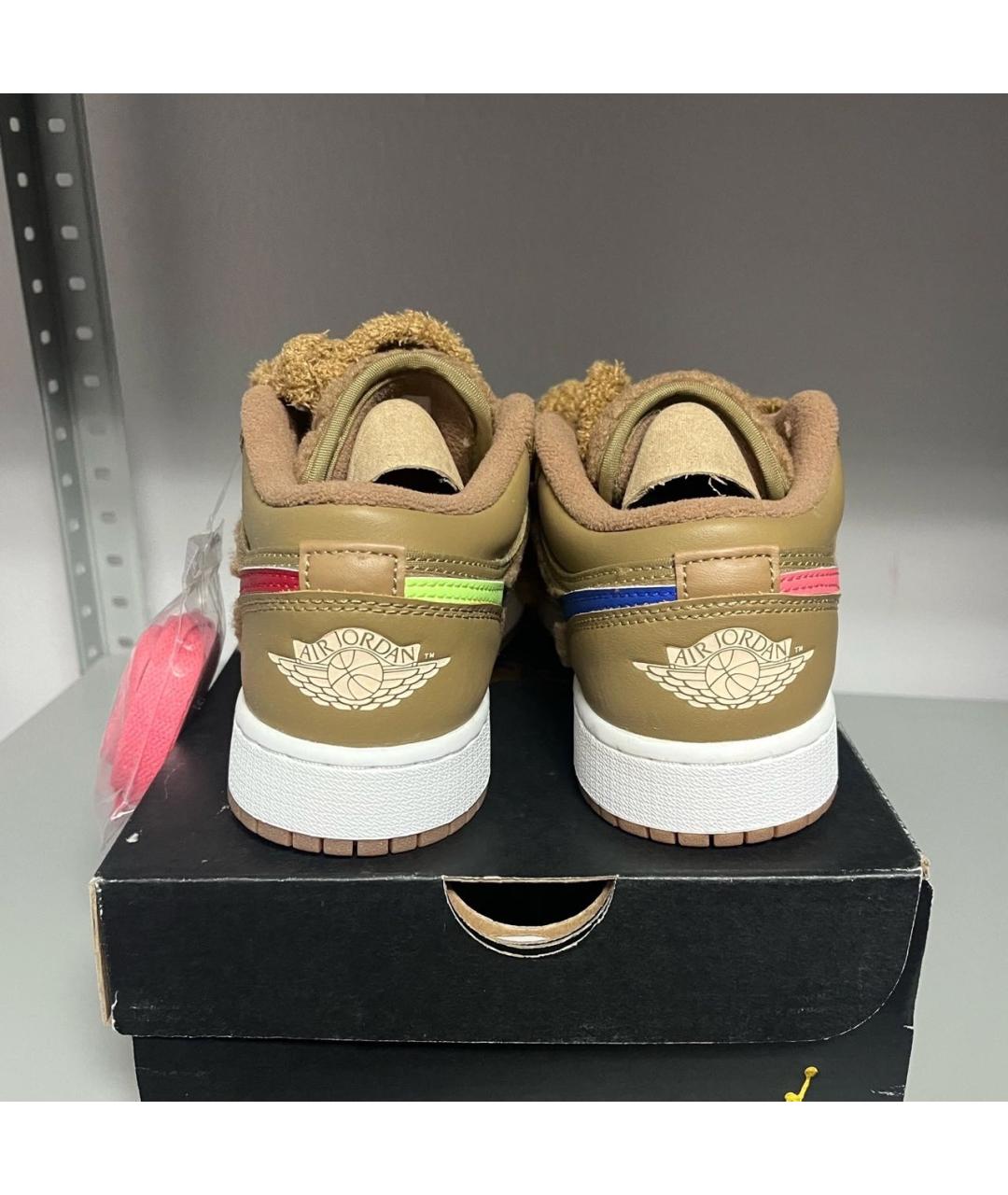 JORDAN Коричневые кроссовки из искусственной кожи, фото 3