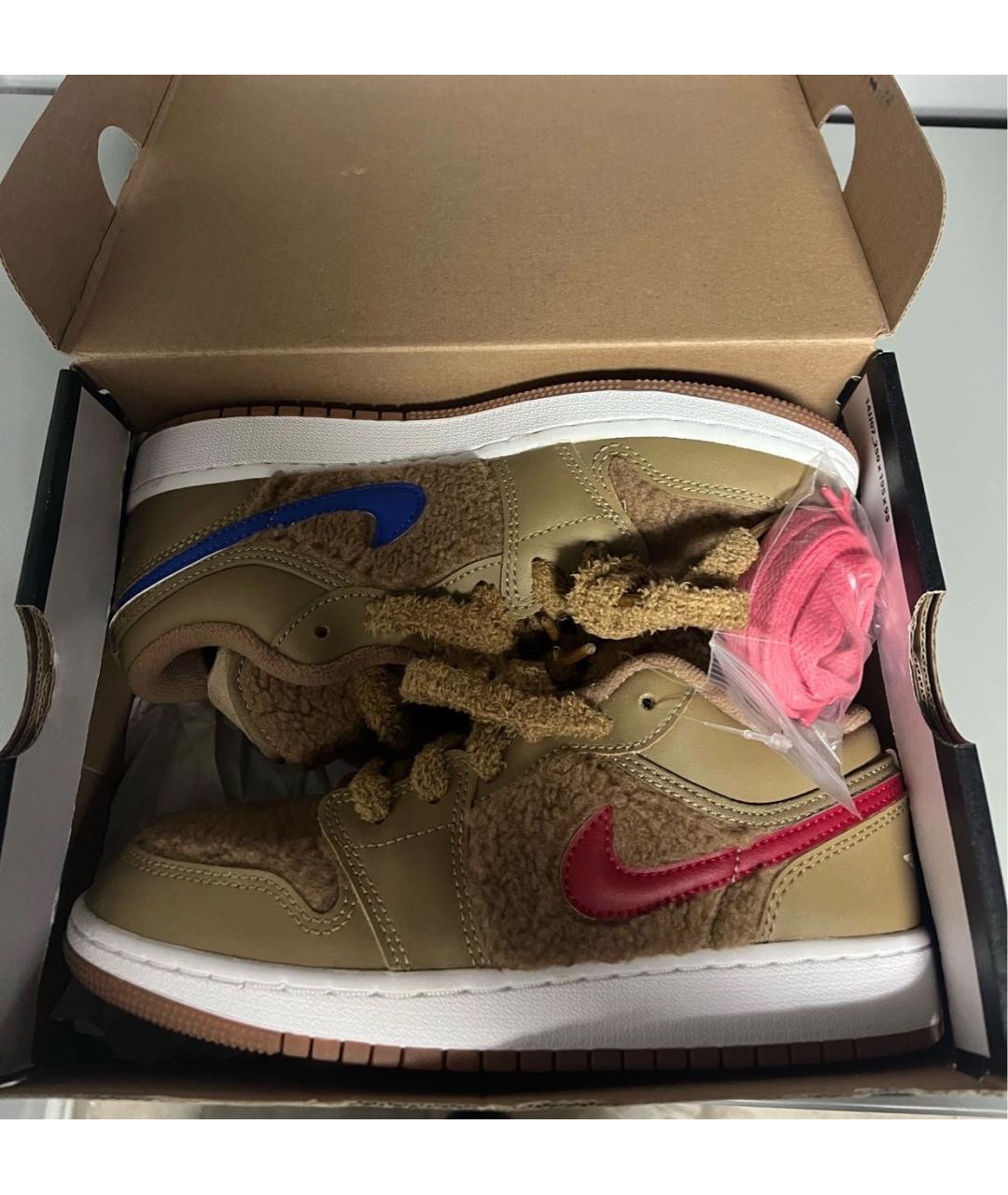 JORDAN Коричневые кроссовки из искусственной кожи, фото 4