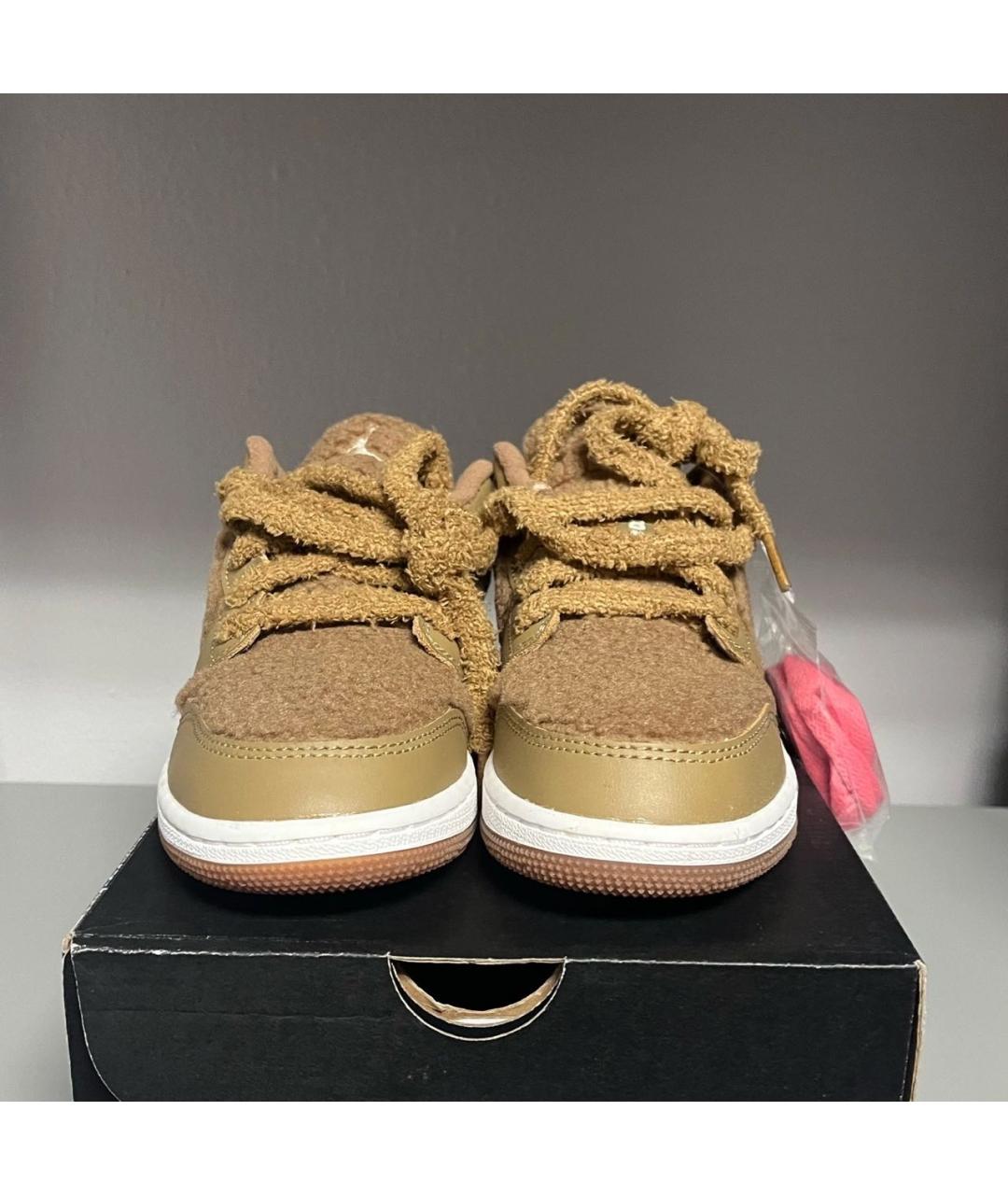 JORDAN Коричневые кроссовки из искусственной кожи, фото 2