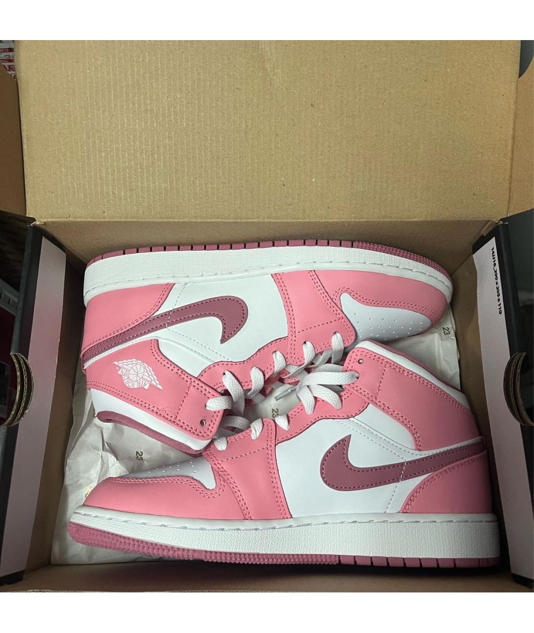JORDAN Розовые кроссовки из искусственной кожи, фото 3