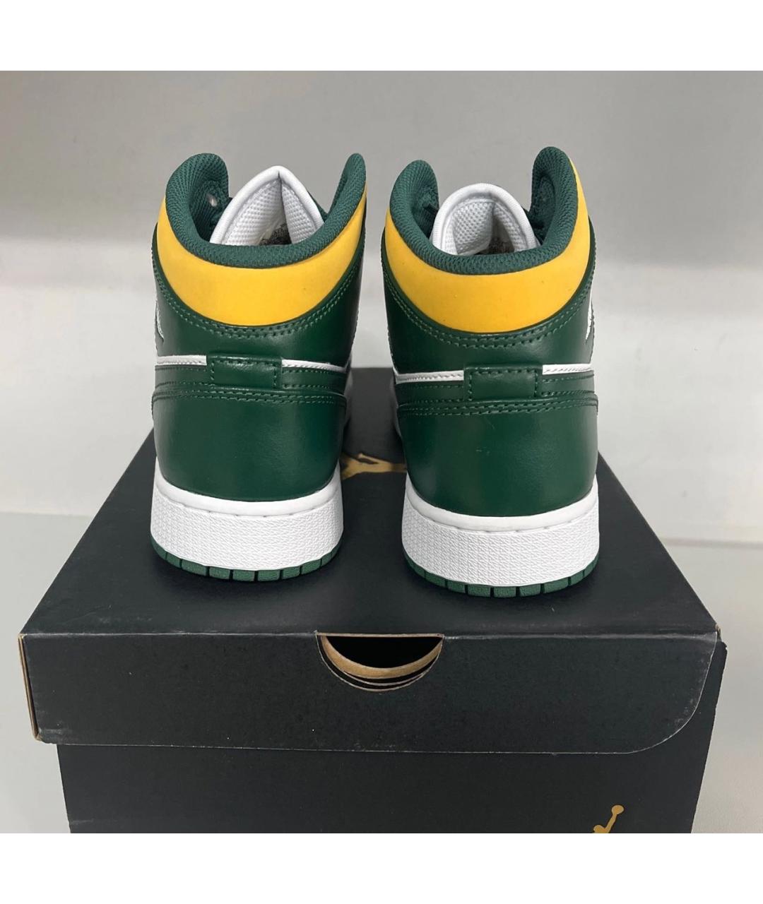 JORDAN Зеленые кроссовки из искусственной кожи, фото 2