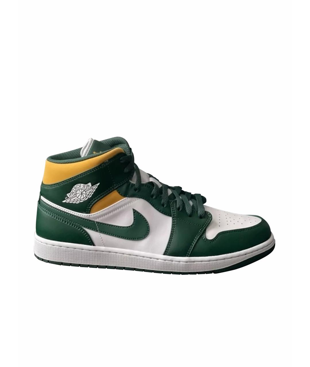 JORDAN Зеленые кроссовки из искусственной кожи, фото 1