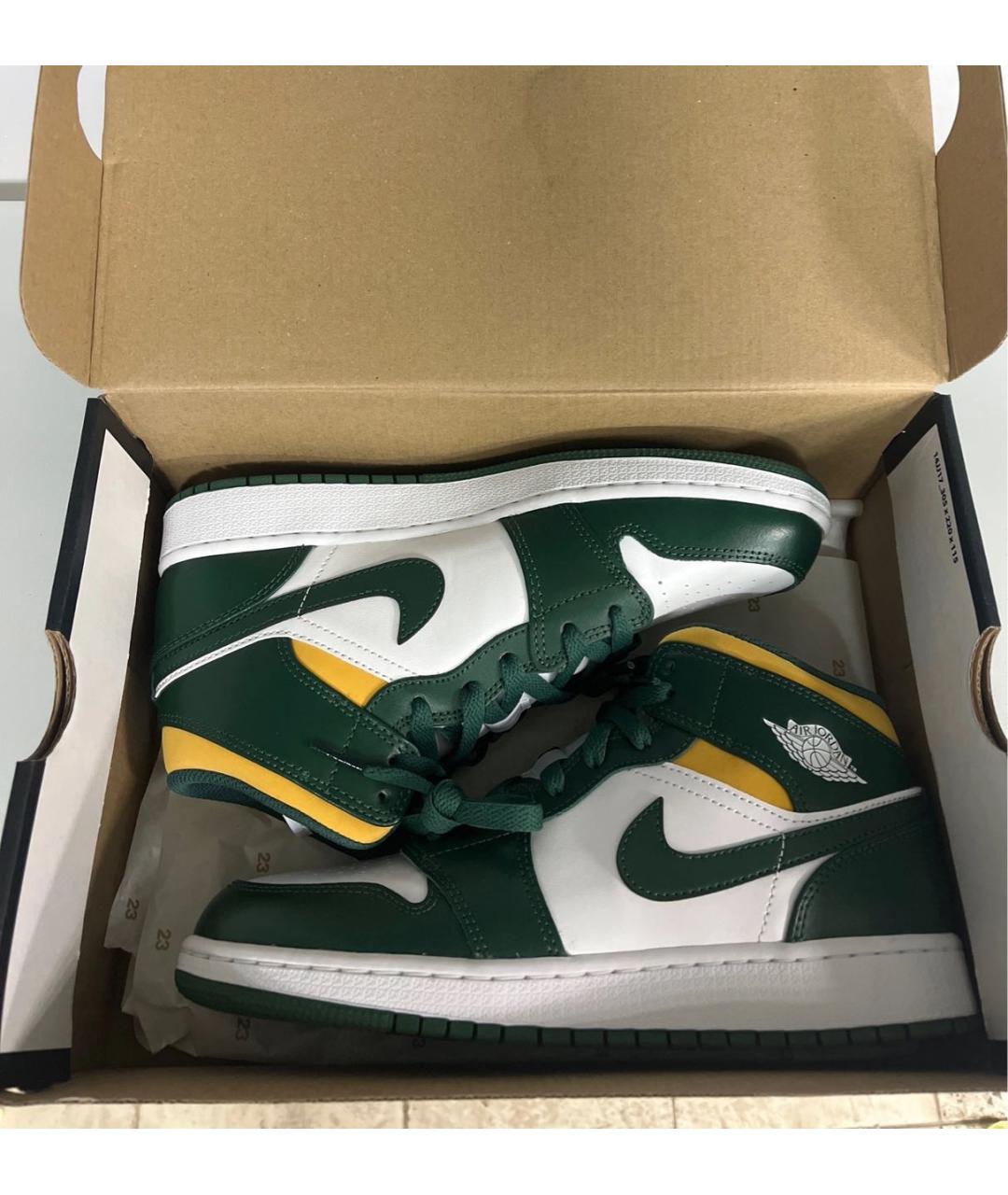 JORDAN Зеленые кроссовки из искусственной кожи, фото 3