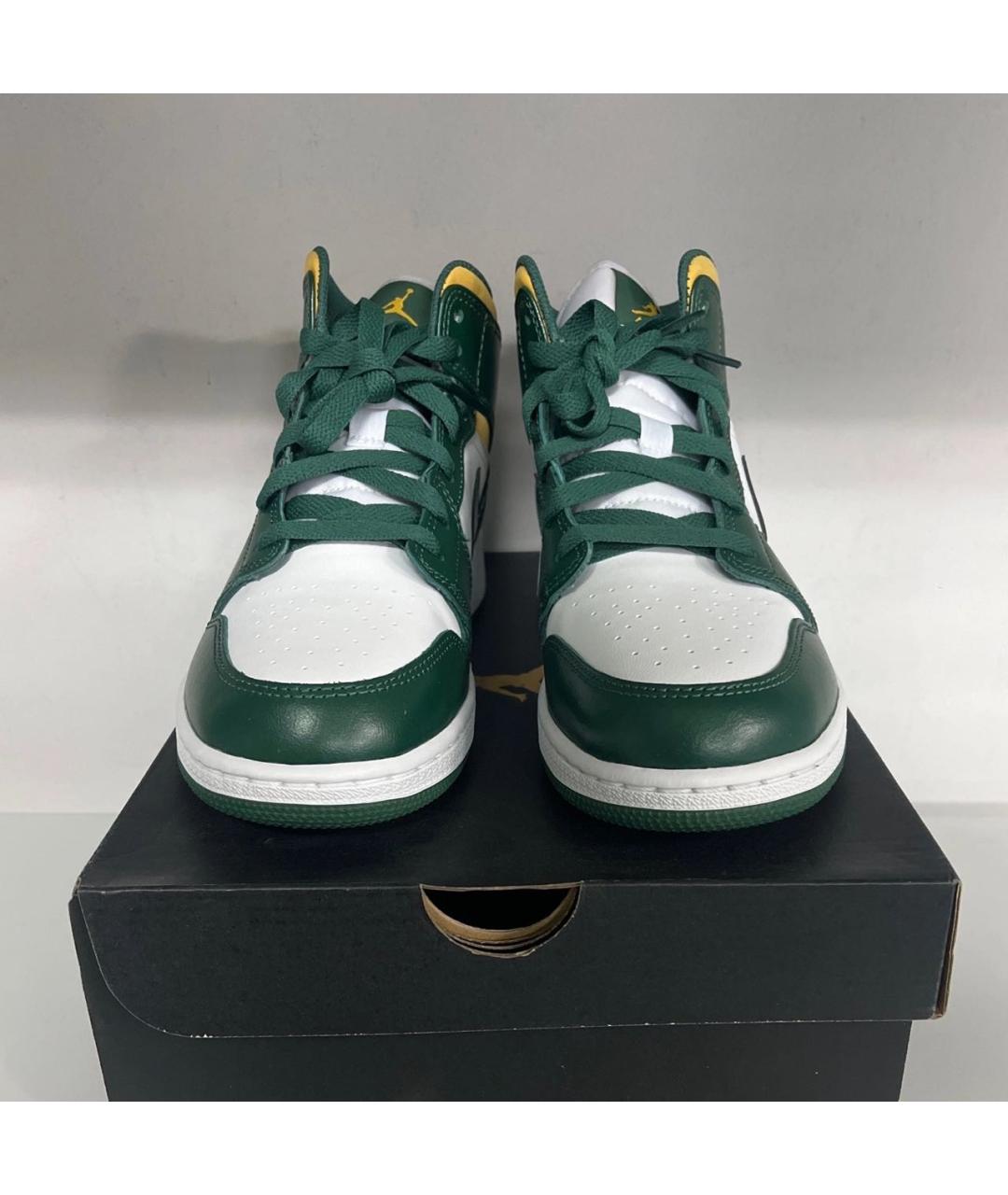 JORDAN Зеленые кроссовки из искусственной кожи, фото 4