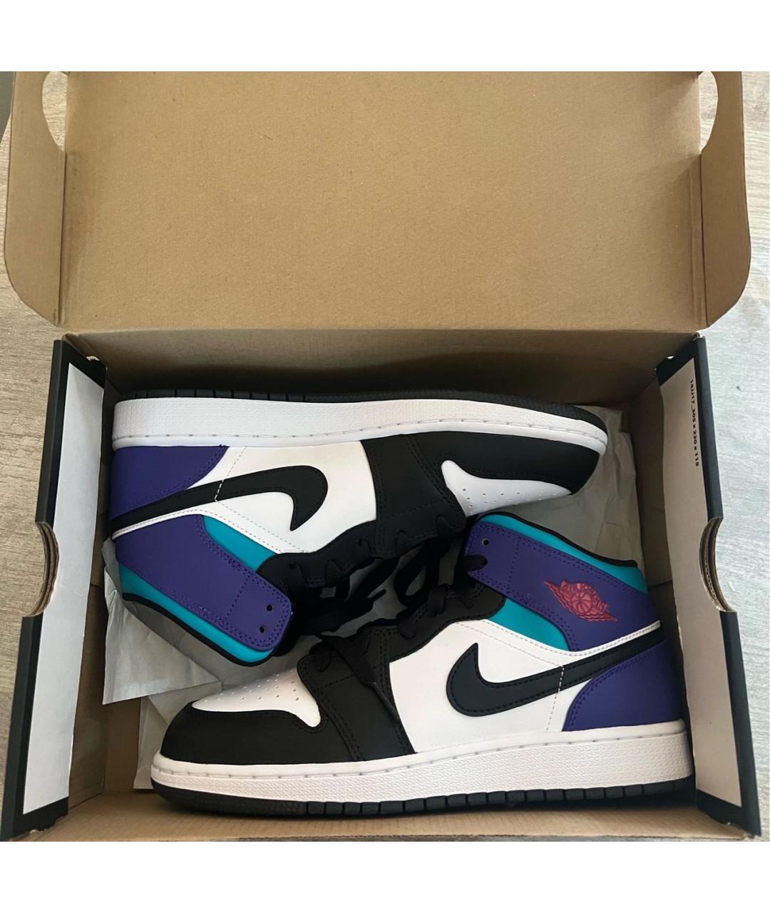 JORDAN Черные кроссовки из искусственной кожи, фото 3