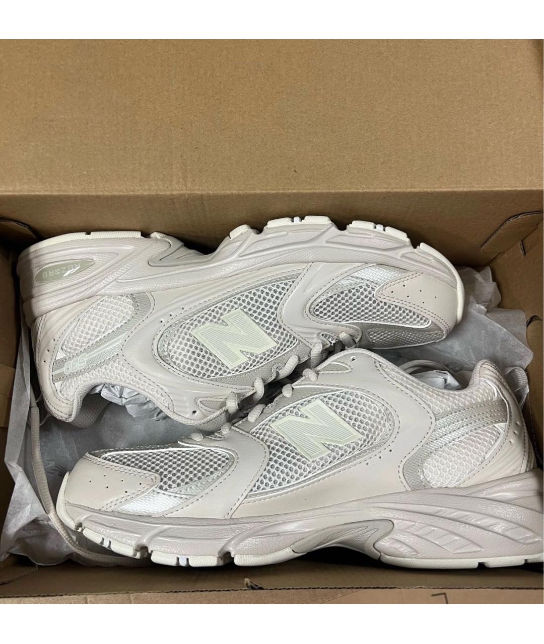 NEW BALANCE Бежевые кроссовки из искусственной кожи, фото 4